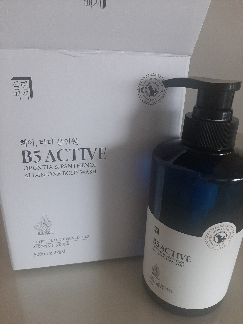 살림백서 옴므 액티브B5 오푼티아 앤 판테놀 올인원 바디워시
