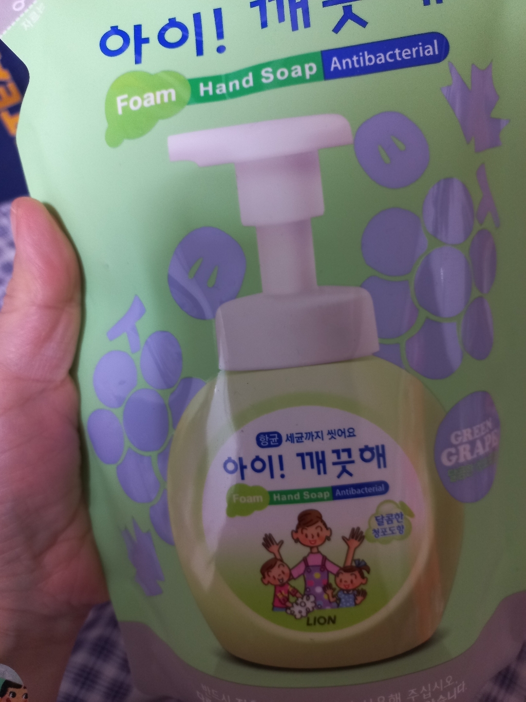 아이깨끗해 항균 거품 핸드 솝 청포도 리필