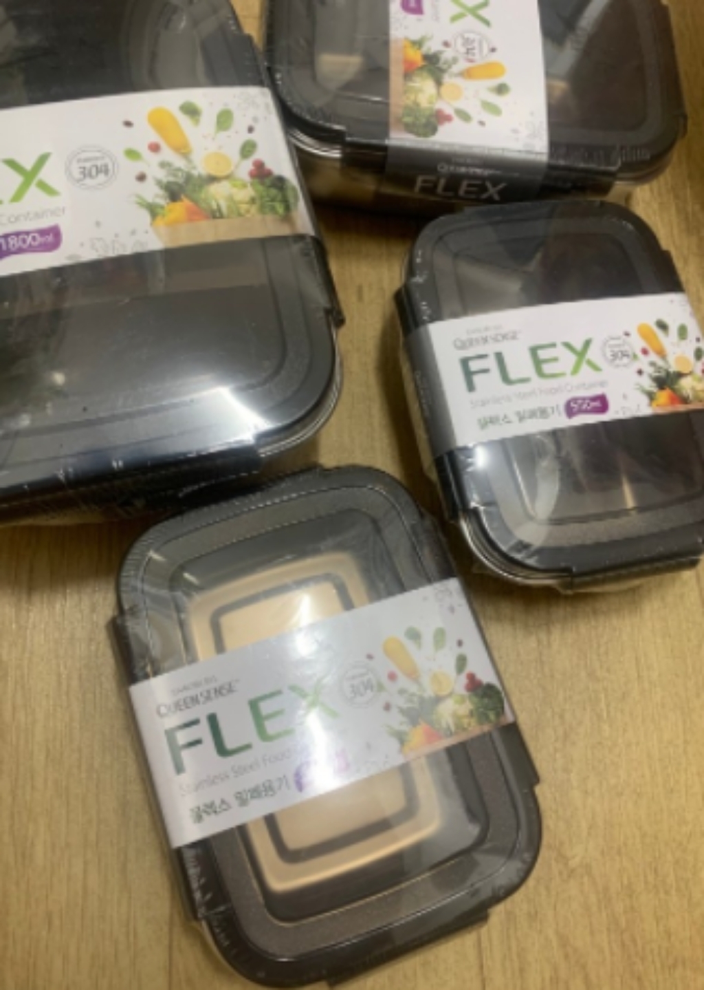 퀸센스 플렉스 스텐 밀폐용기 6종