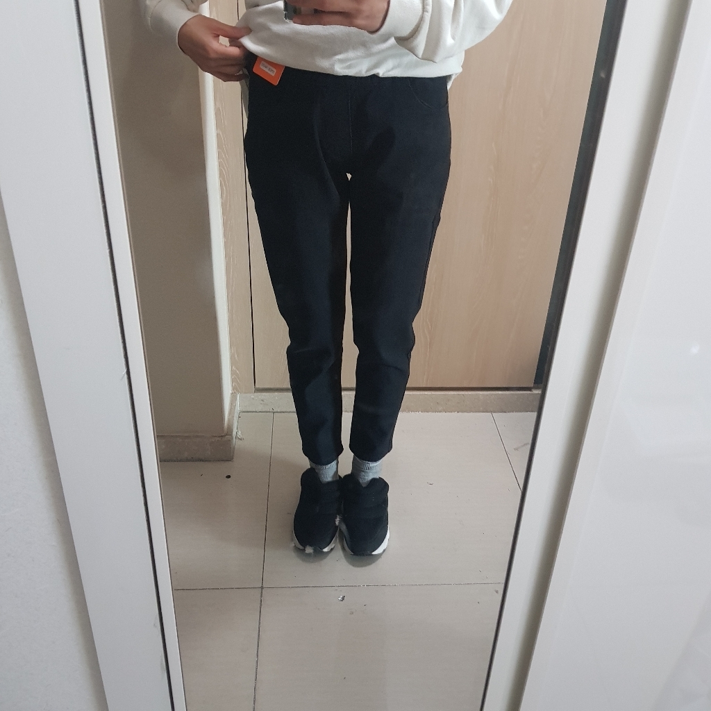 빼빼 여성용 기모 허리밴딩 스키니