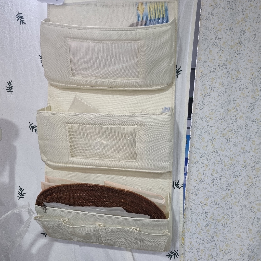 미니플 에이블 벽걸이 3단 정리 수납 포켓 아이보리