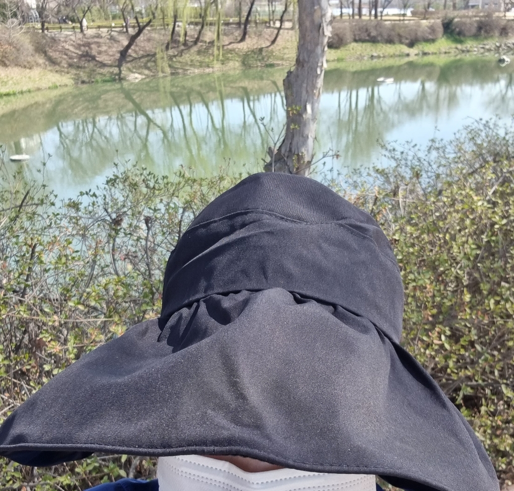 여성 돌돌이 여름 챙넓은모자