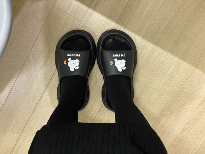 여성 푹신 편한 EVA 통굽 쿠션 사무실 슬리퍼 S래빗