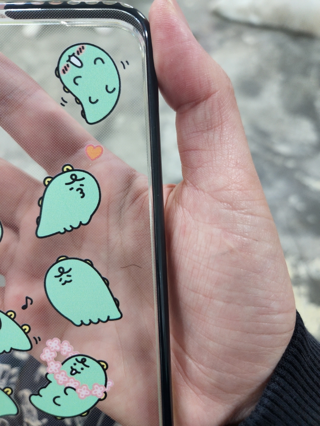 니니즈 죠르디 패턴 투명 라인 휴대폰 케이스