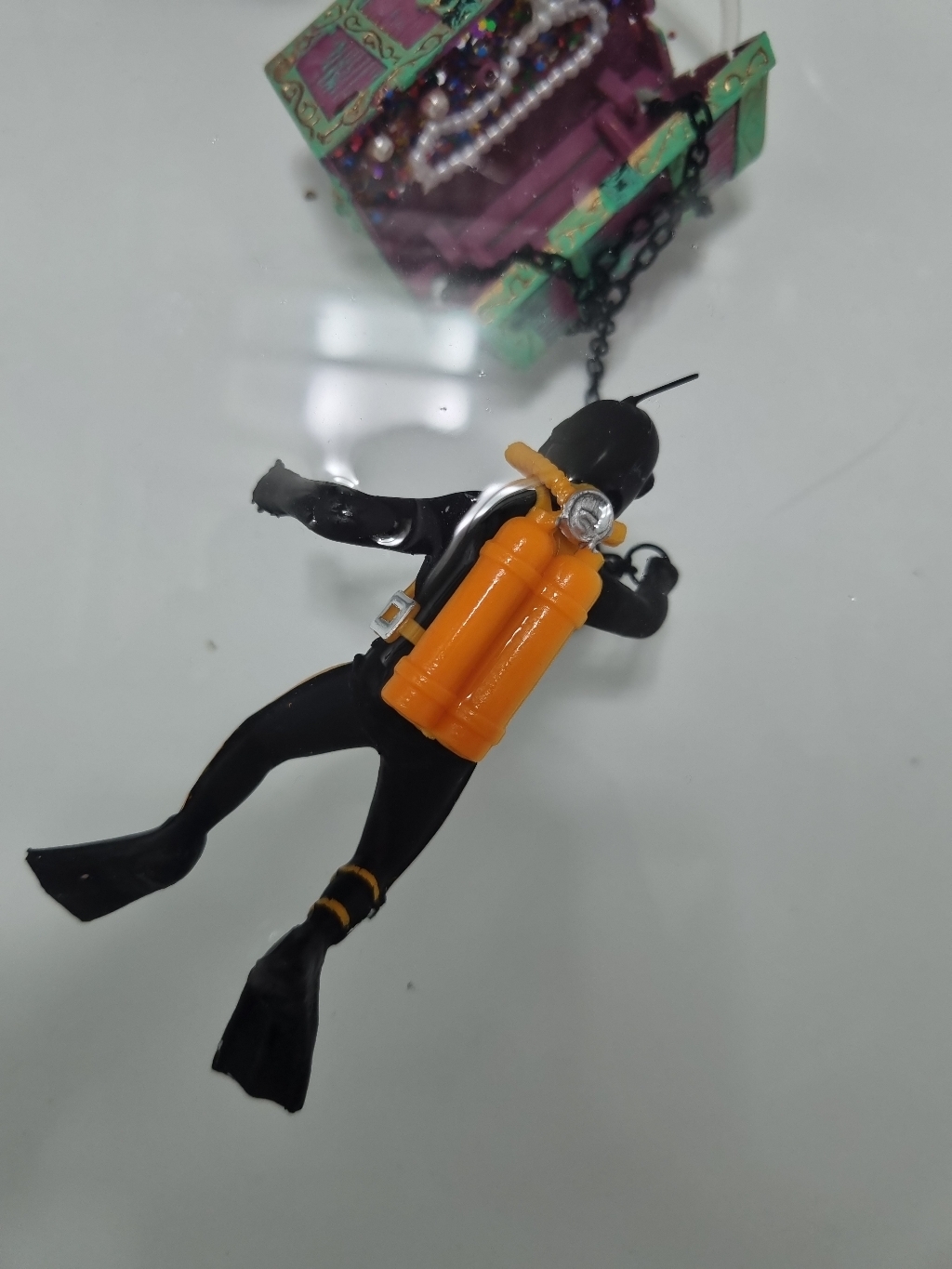 뻐꿈샵 보물찾기 잠수부 어항 조형물 블랙