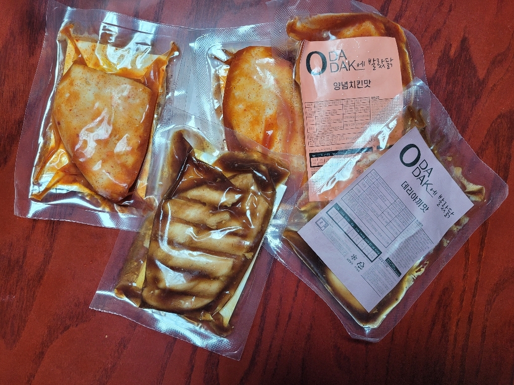 오다닭 소스 닭가슴살 양념치킨맛 데리야끼맛 냉동 저염분