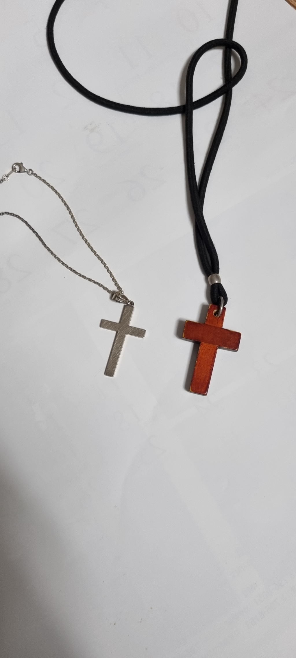 실버 심플 큰 십자가 은 목걸이