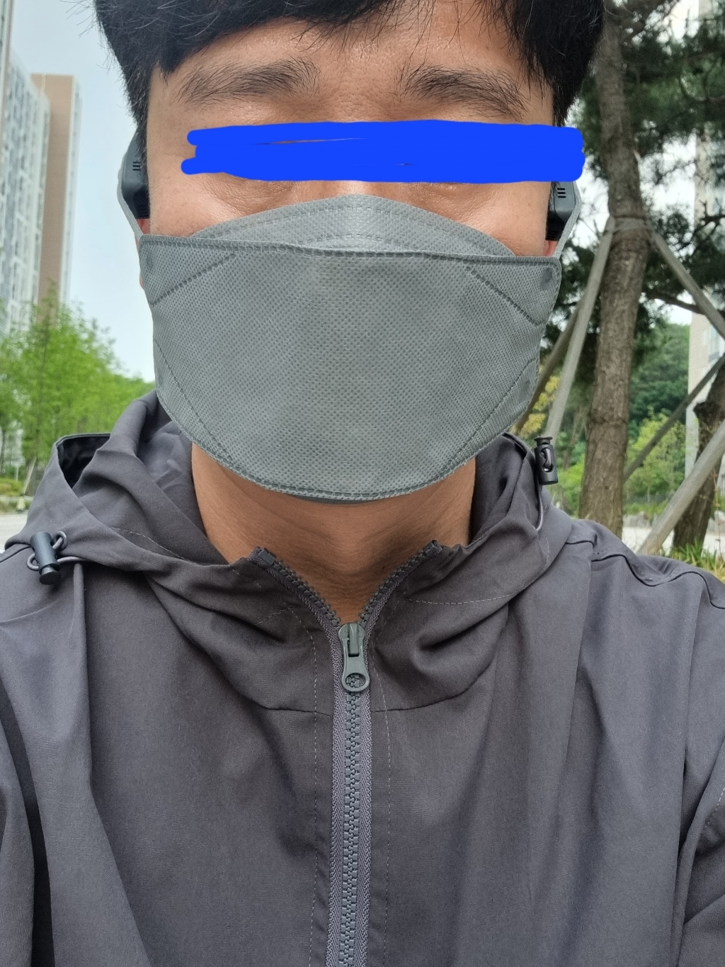 평편 황사 미세먼지 마스크 대형 KF94 그레이