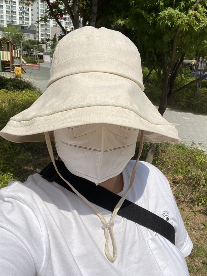 마유 린넨 턱끈 벙거지