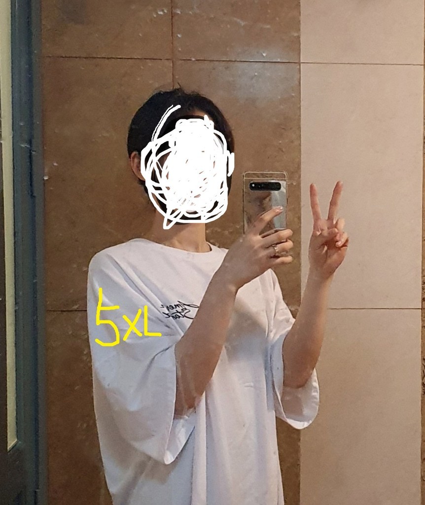 문컬렉션 슈프림 5부오버핏 반팔티 오션 박스티 빅사이즈