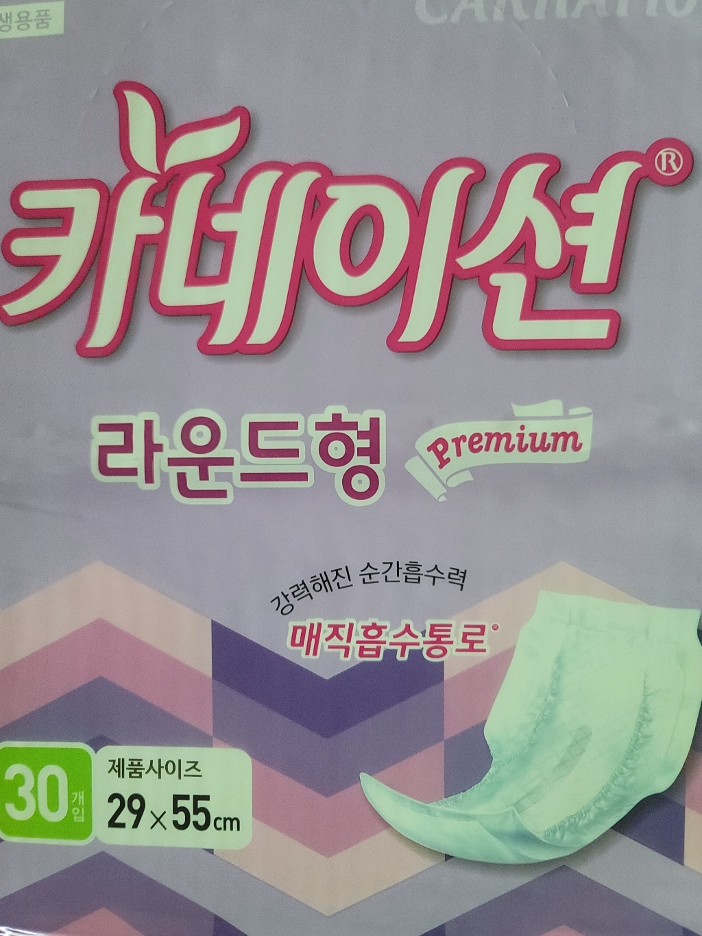 카네이션 프리미엄 라운드형 패드 1상자 240매 성인용 속기저귀