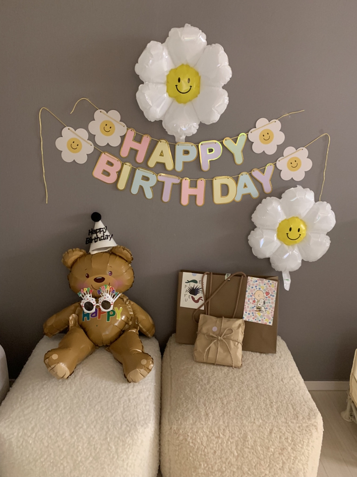 올리브파티 곰돌이 일풍선펠트고깔모자생일파티안경 리뷰 후기