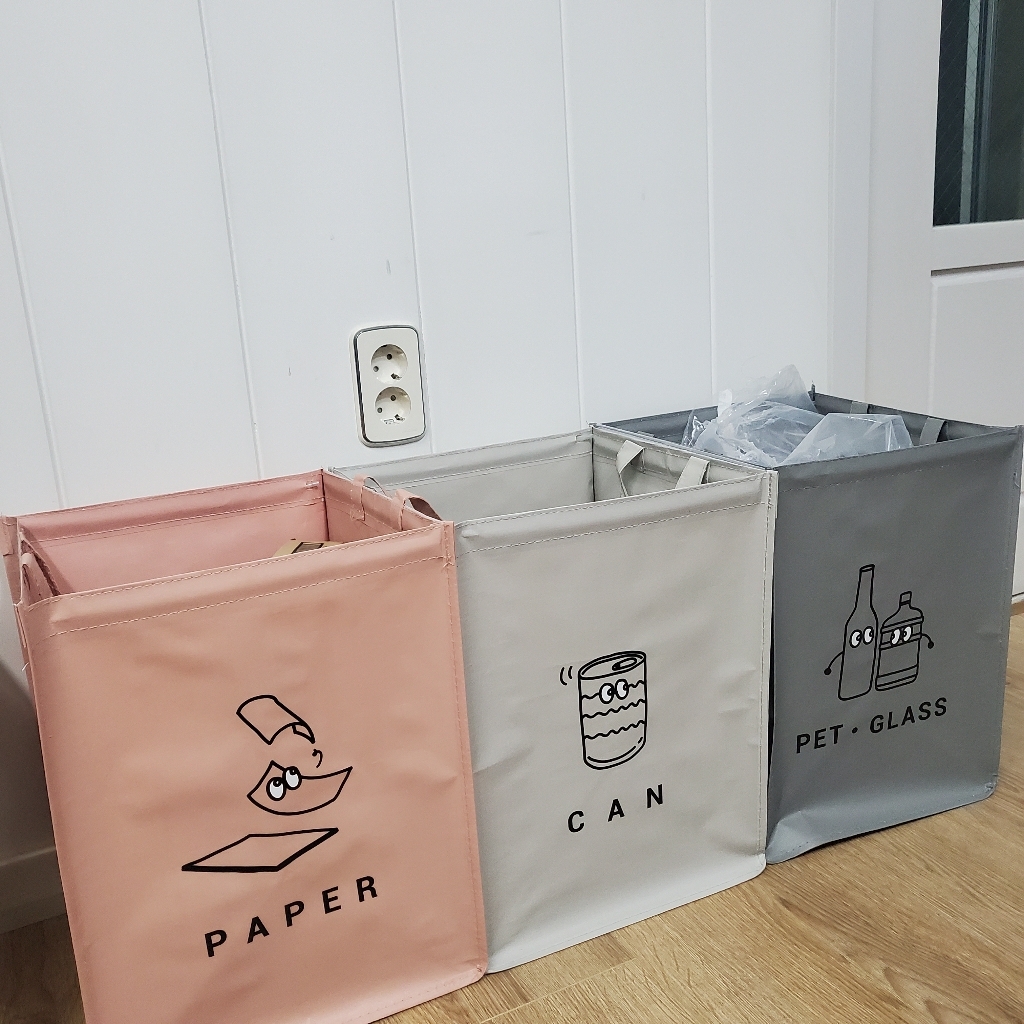 네이쳐리빙 모노블 반전매력 재활용 분리수거함 3종