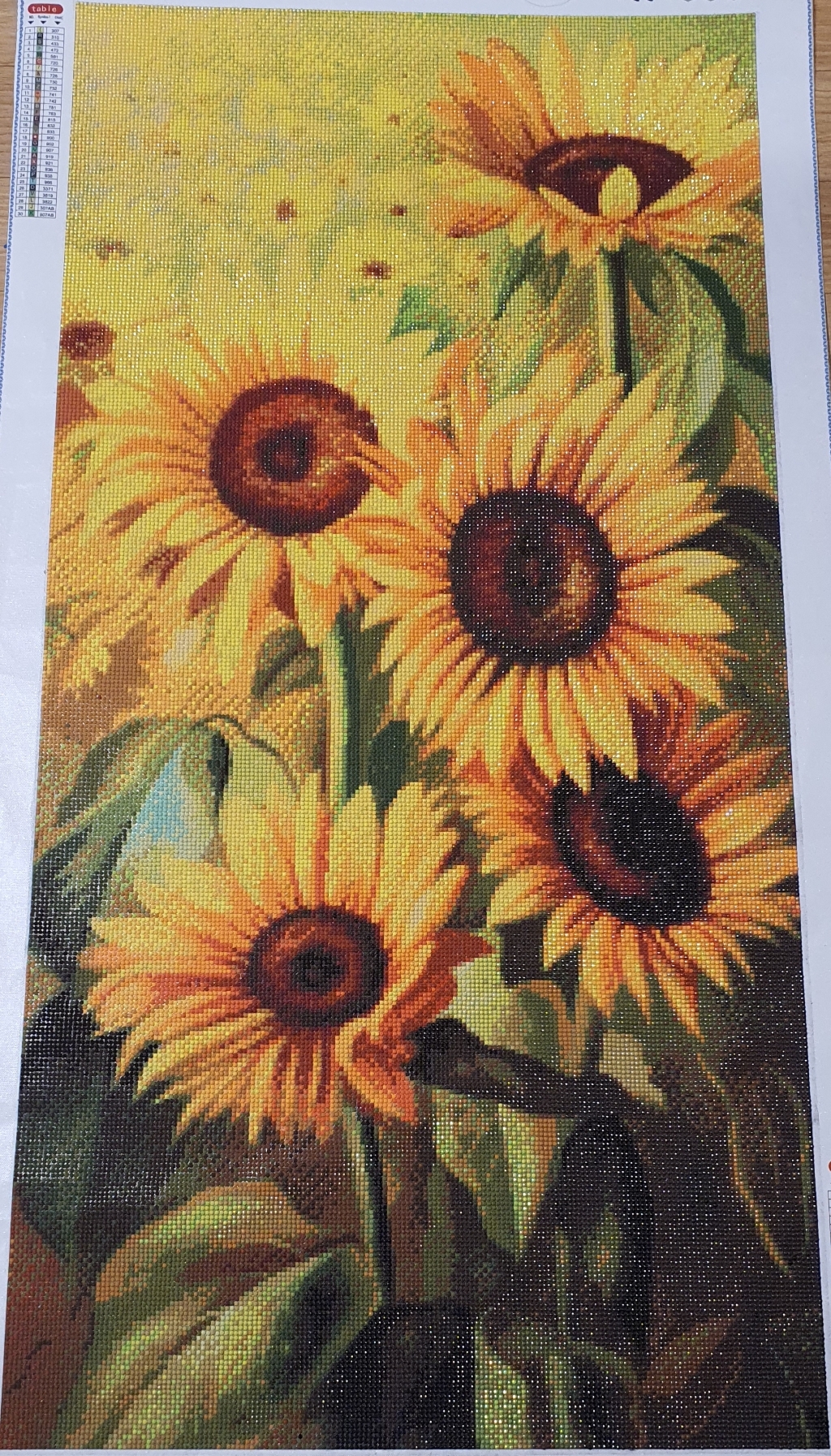 DIY보석십자수 비즈 큐빅 자수 공예 원단형 대형해바라기 사이즈 40x 50x