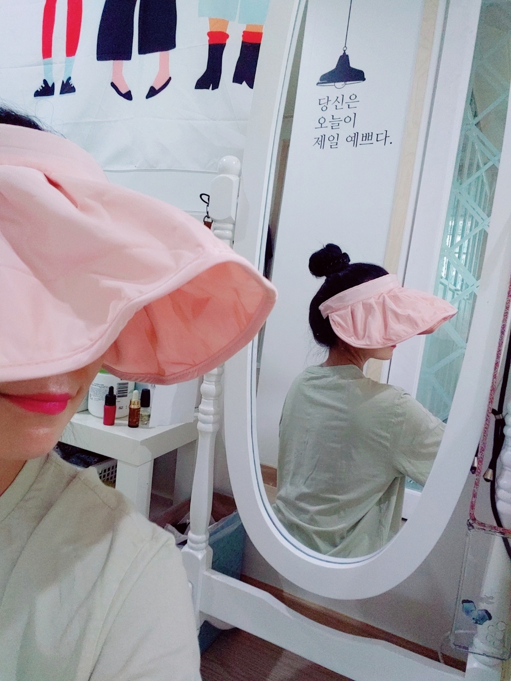 풋온 투웨이 머리띠 썬햇 모자