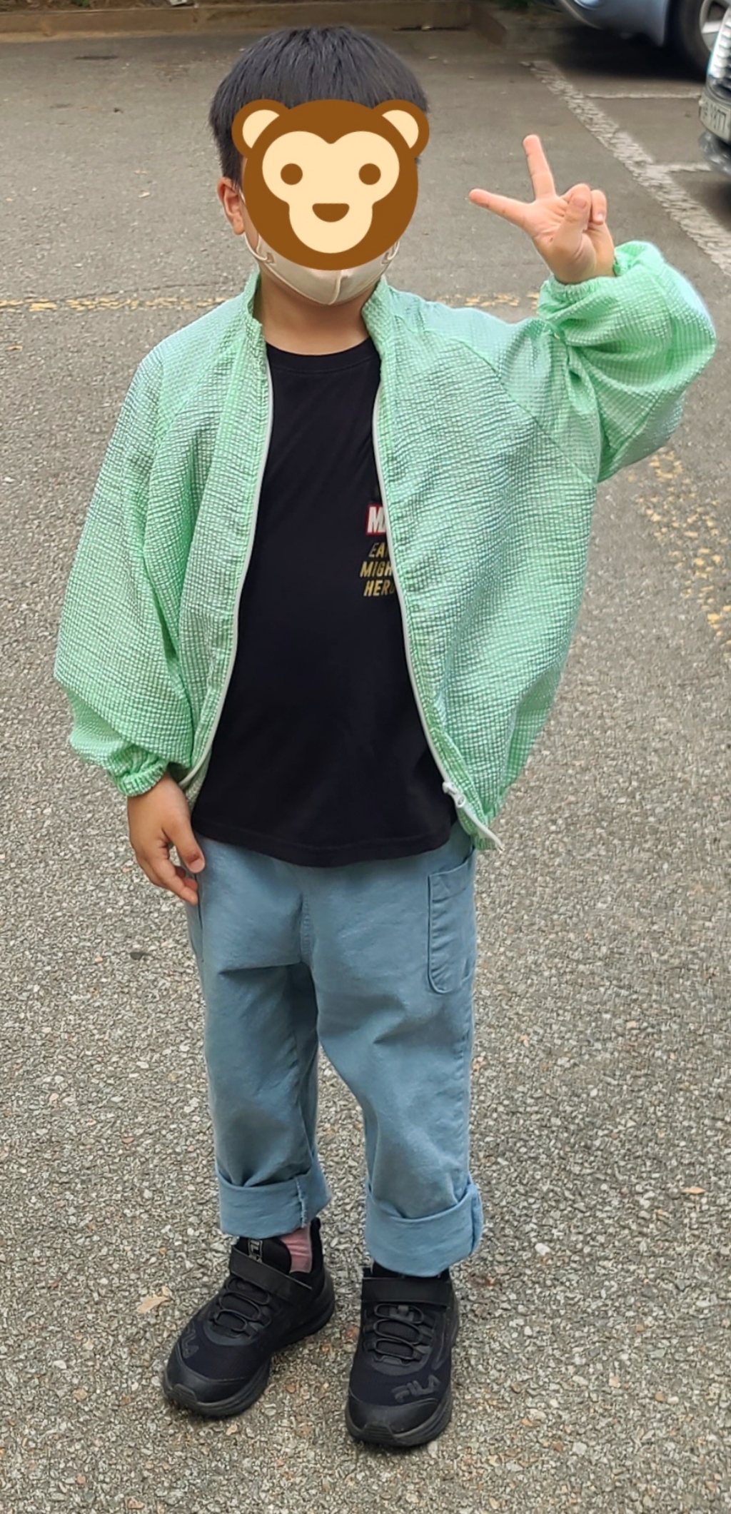 [바브키즈] 체크바람막이