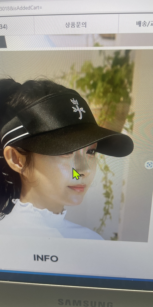 까스텔바작 여성 골프 쉬폰 리본 썬캡 챙넓은 레터링 자수 썬바이저 CW702