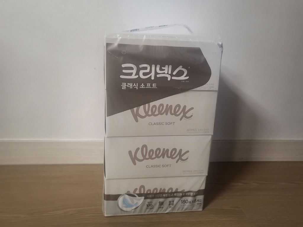 크리넥스 클래식 천연펄프 미용티슈 2겹