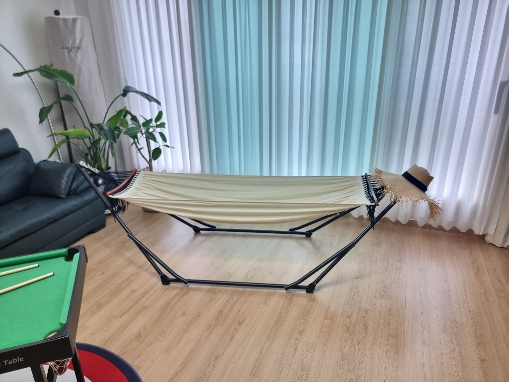 가정용 해먹 스탠드 캠핑 실내 거치대 그물 침대 야외