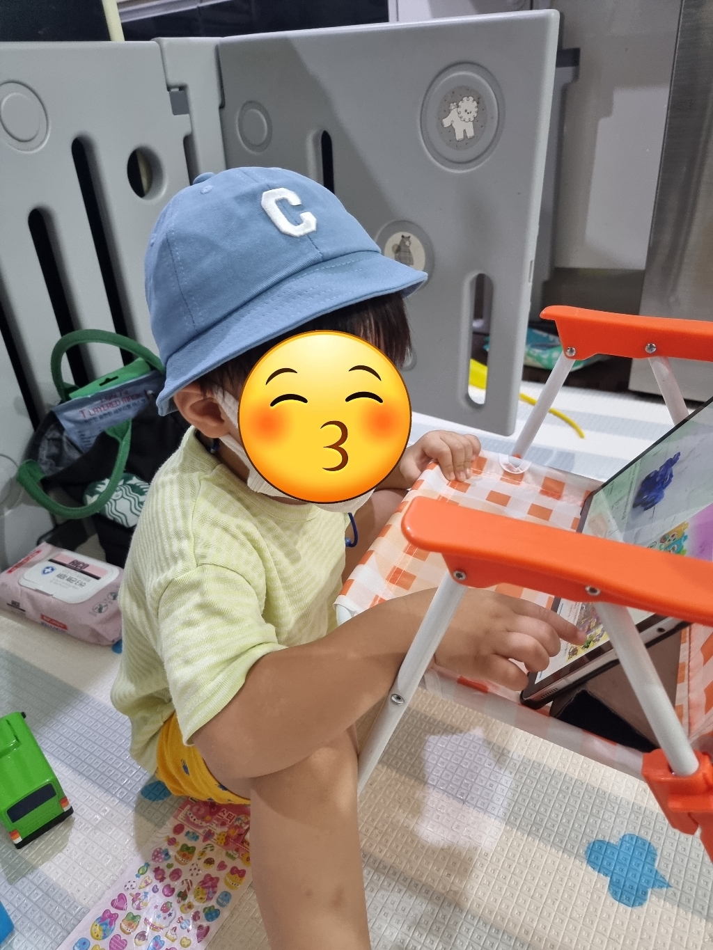 에이와이 아동용 C로고 버킷햇 벙거지 모자
