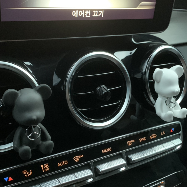 라띠크제이 엠블럼 베어 차량용 방향제 벤츠 블랙 화이트 리필 블랙체리