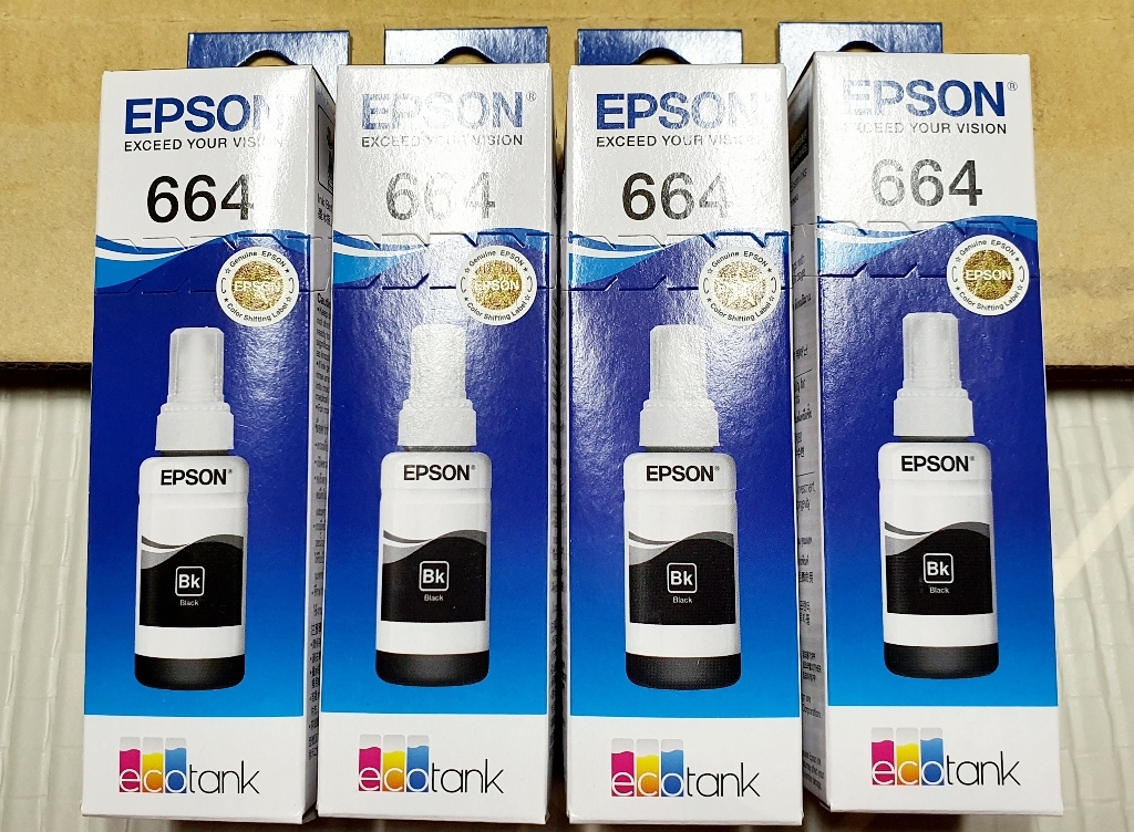 엡손 T664100 검정 100 200 310 455 555 1300 정품잉크