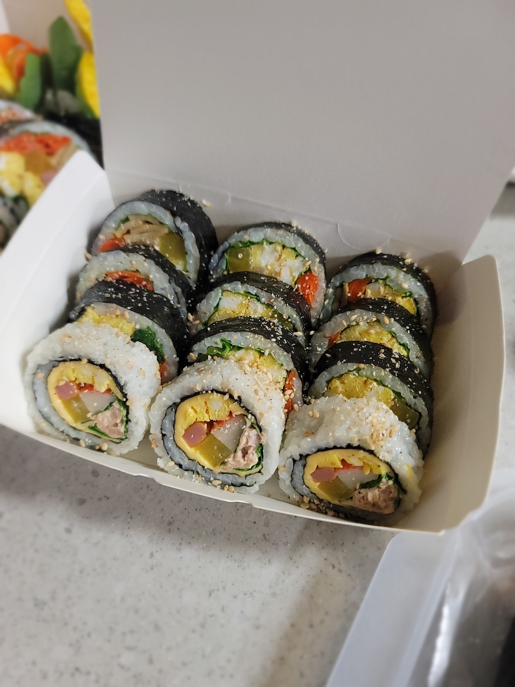 원터치 화이트 꼬마김밥 종이도시락