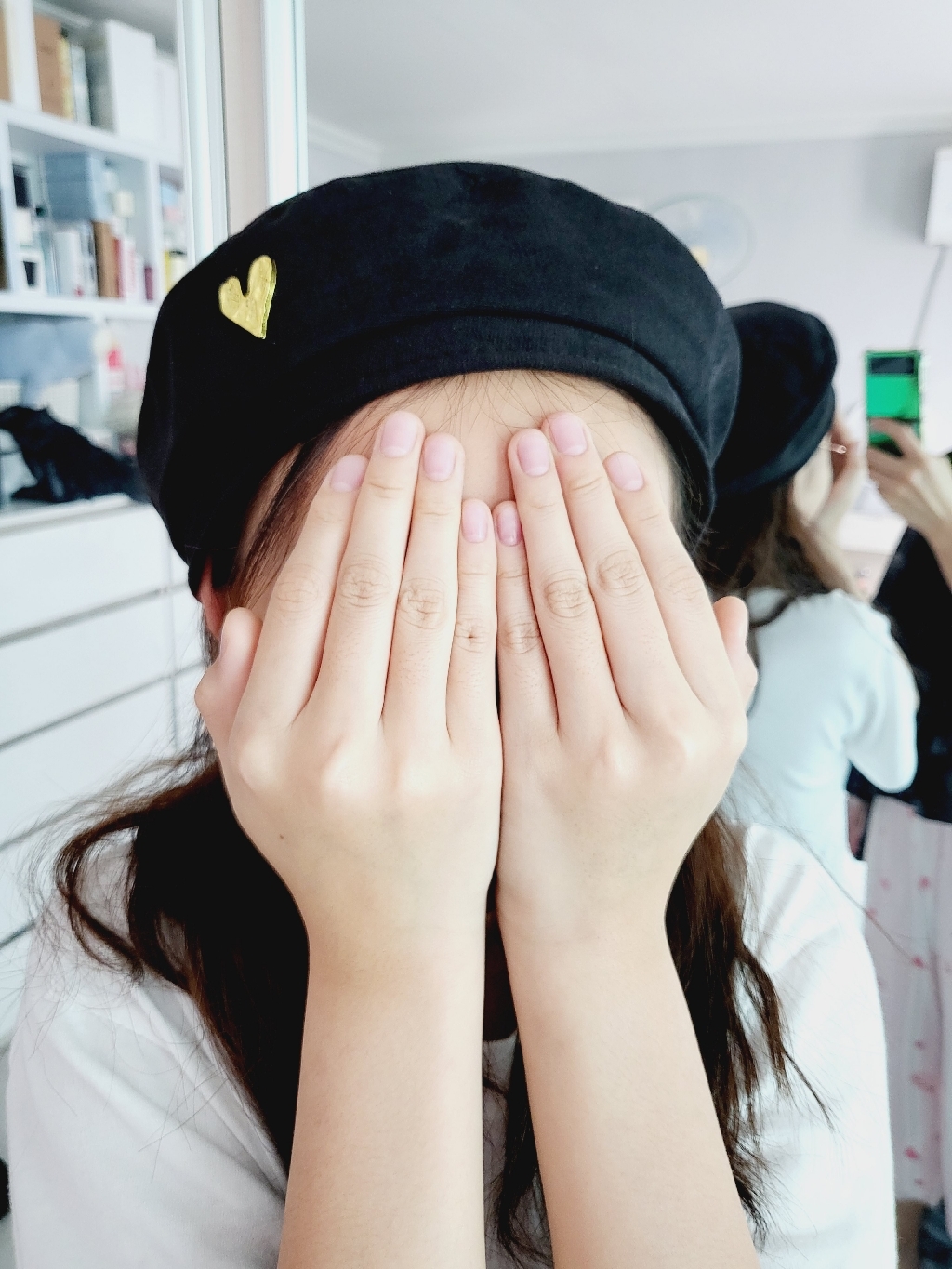 엔써핏 울 하트 스터드 베레모 빵모자