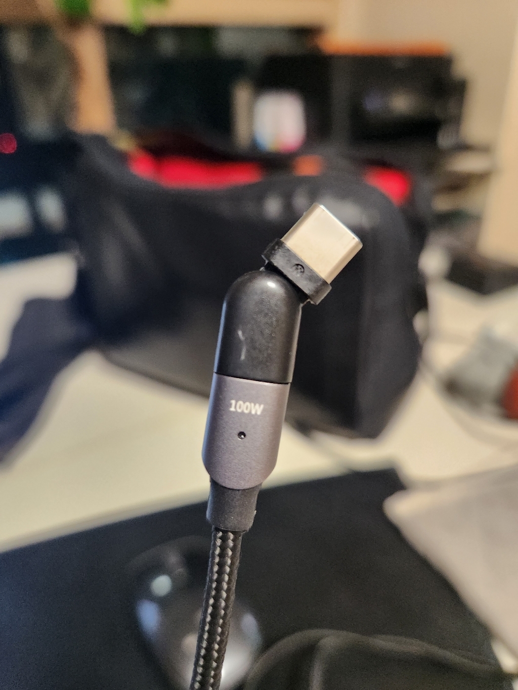 100W 회전형 헤드 USB D C to C 노트북 스마트폰 초고속 충전케이블