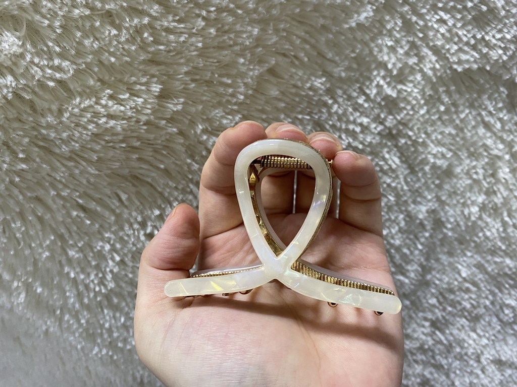 두발로 셀룰로오스 메탈 마블링 올림머리 헤어 집게핀