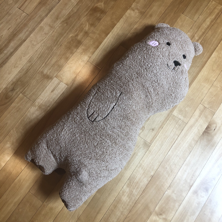 실버스 겨울 대형 곰돌이 바디필로우 인형 캐릭터 안고자는 긴베개