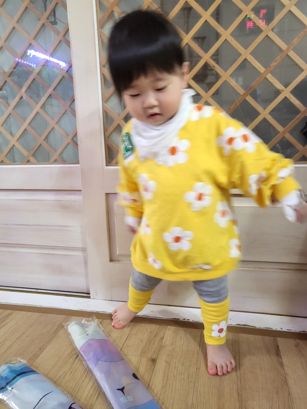 헤이미니 여아용 플로라 롱 티셔츠 상하복