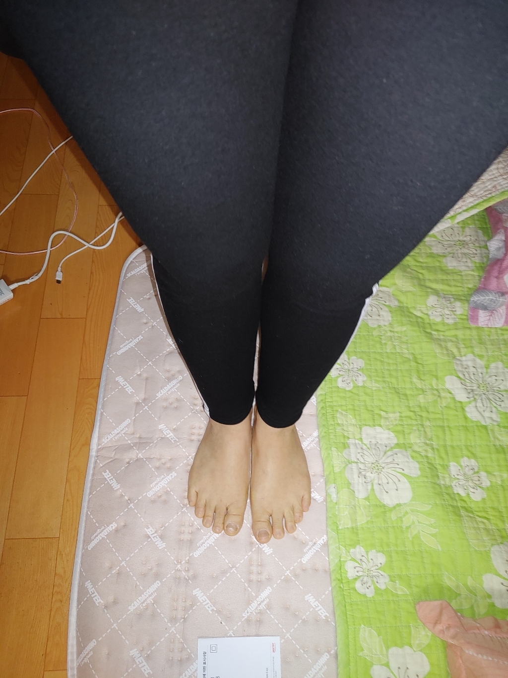여자 옆라인 융털 기모 레깅스