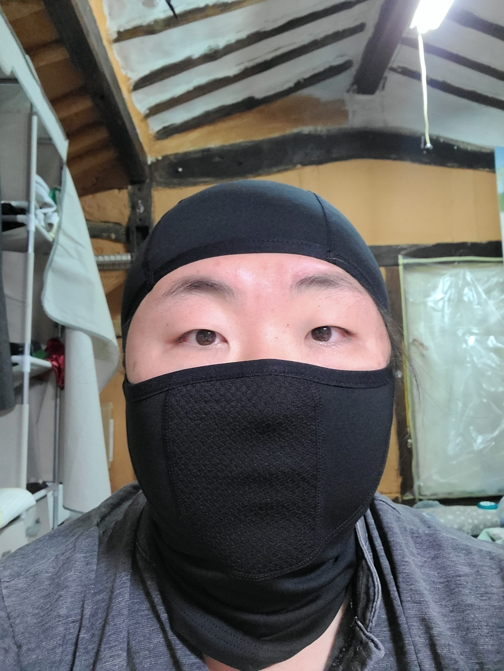 렉스터 겨울 바라클라바 후드 넥워머 블랙