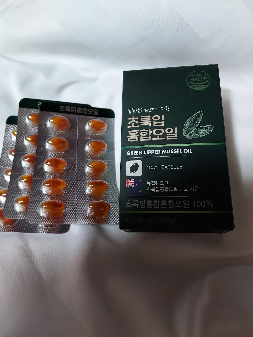 뉴질랜드 초록입 홍합 오일 HACC 인증 30캡슐 사은품 증정