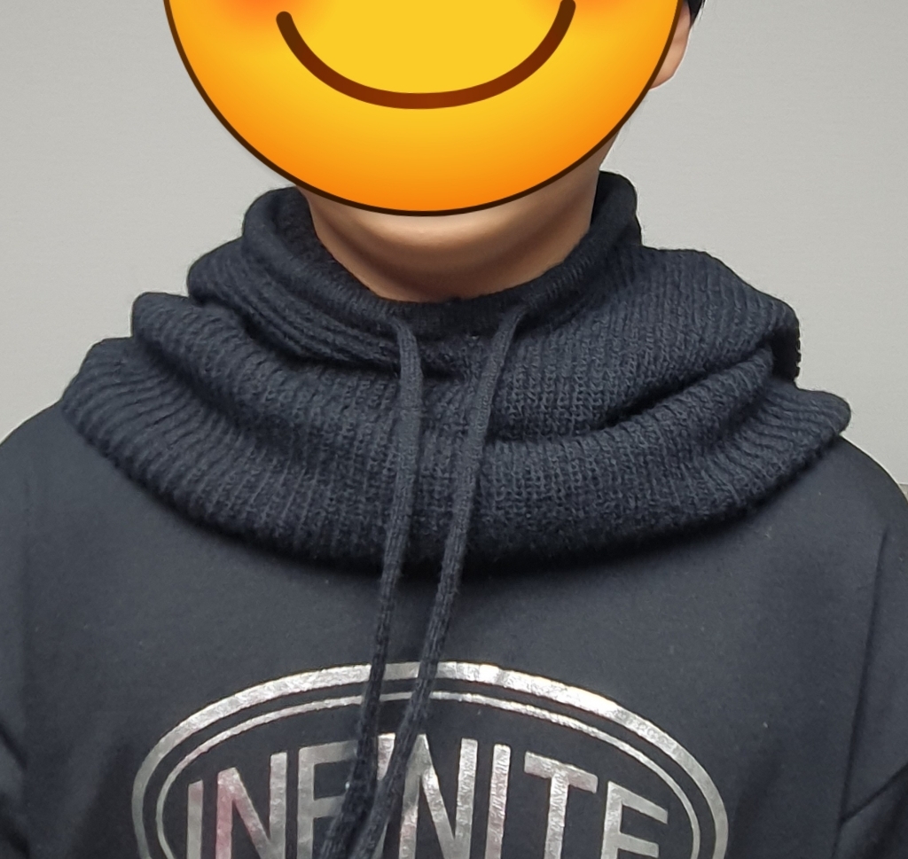 믹스어블 남여공용 두꺼운 겨울패션 니트 빅후드 넥워머 바라클라바 페이크 후드모자