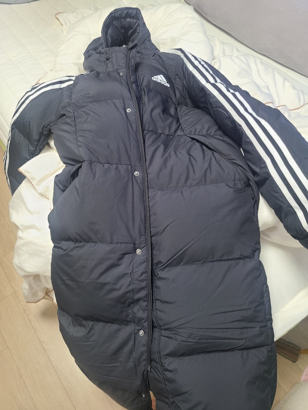 아디다스 3ST DOWN COAT 오리털 롱 패딩 점퍼