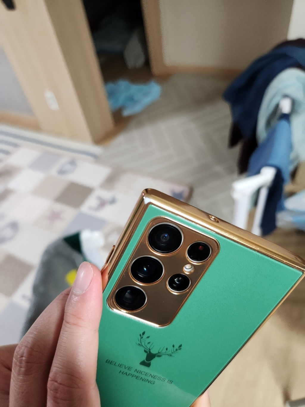 한곳에모아 갤럭시 S22 플러스 울트라 골드 엣지 대리석 케이스