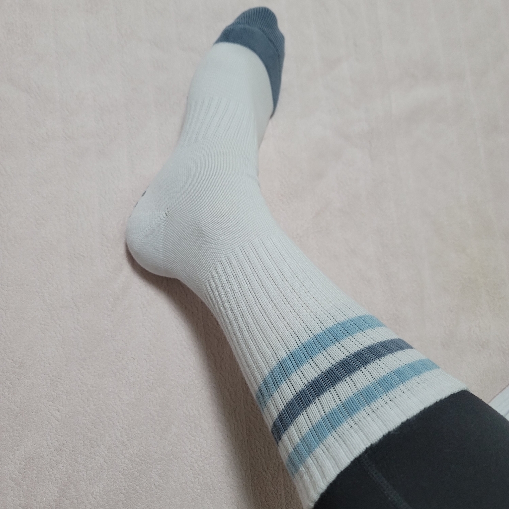 코지라벨 여성용 논슬립 쿠션 스트라이프 양말 4켤레