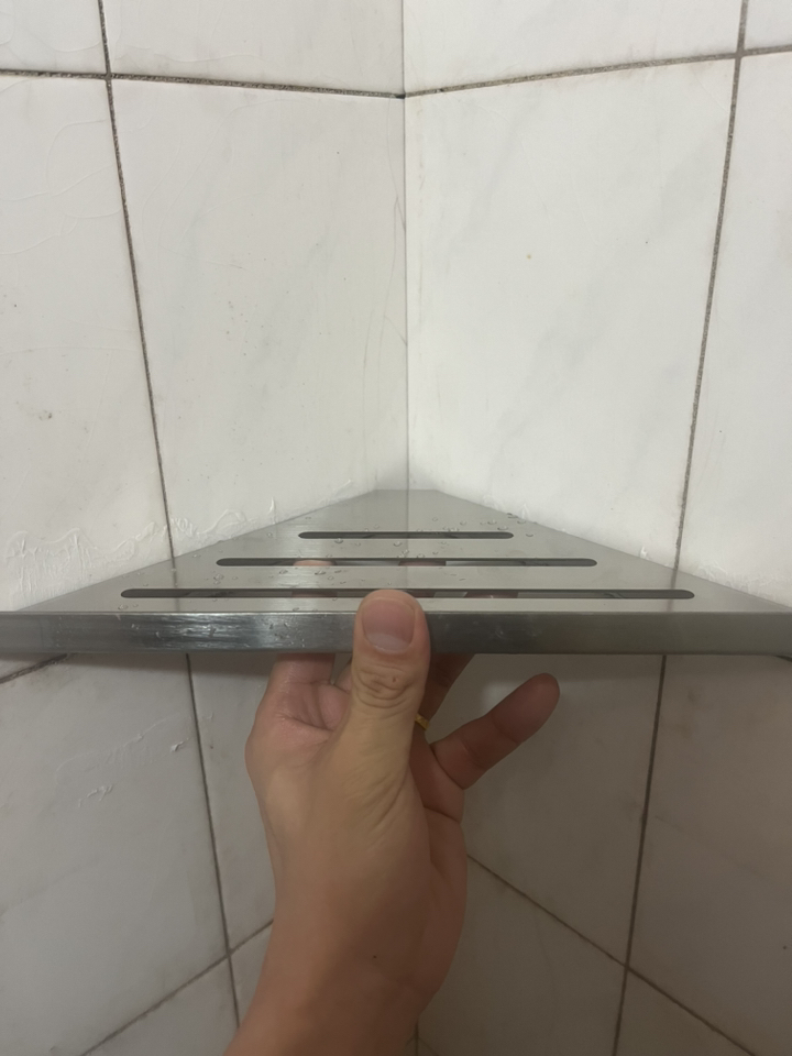에브리윅 무타공 부착식 스텐 코너 선반 무광