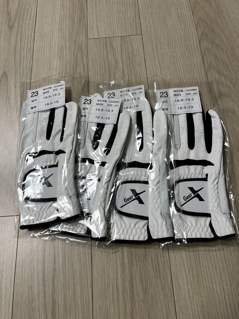 기어엑스 남성용 반양피 오른손 골프장갑 흰색