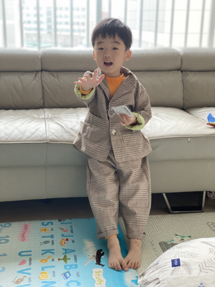 슈슈아리 주노 체크 정장 유아동 아동 남아옷 상하복 봄신상 입학식룩 하객룩 자켓 바지