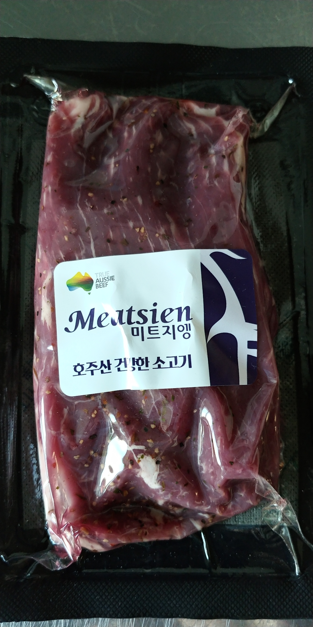 미트지엥 건강한 소고기 채끝 시즈닝 스테이크