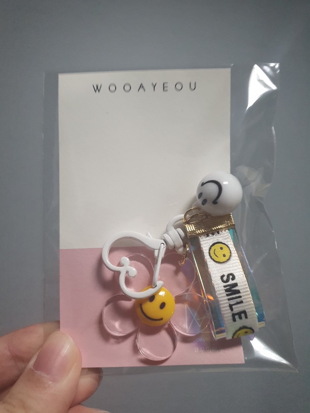 귀여운 아크릴 꽃 스마일 키링 열쇠고리 자동차키홀더