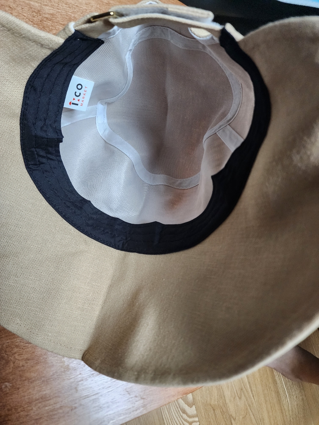 이코마켓 국산 데일리 탄탄린넨 버킷햇 챙넓은 벙거지 벨크로모자