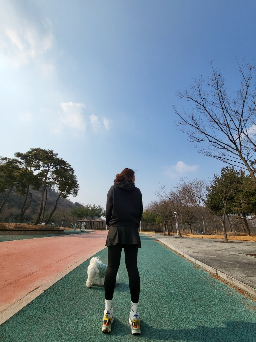 코마드 A라인 배색 치마레깅스 WT171