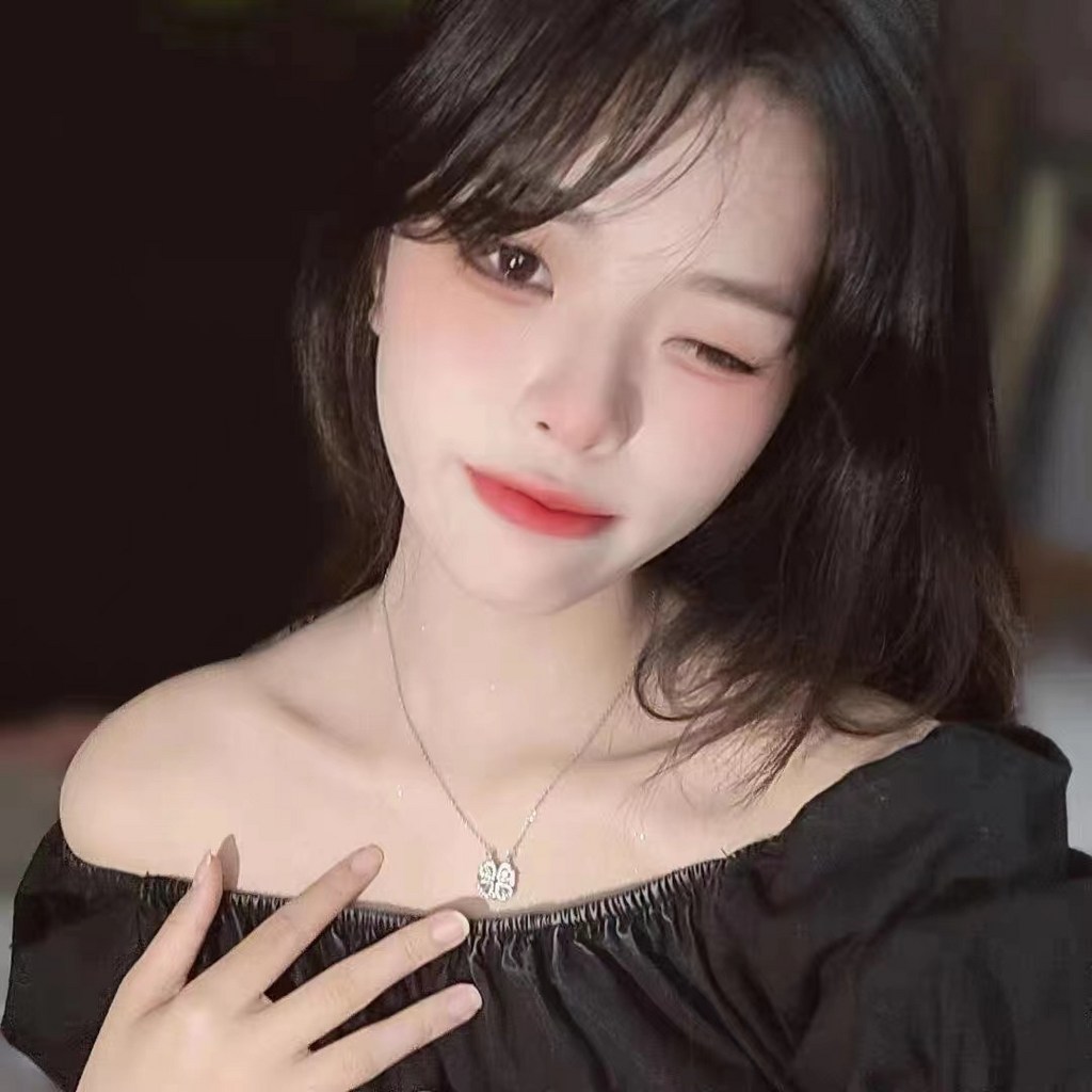 SIDARDOE투웨어 하트 투 하트 여성용 개폐 네잎 클로버 목걸이 패션 러브 폴딩 크리 에이 티브 쇄골 체인