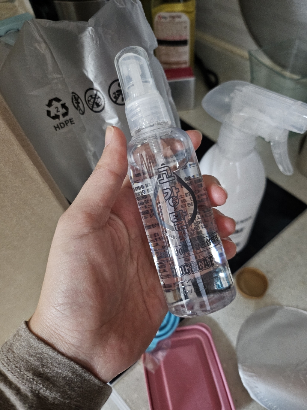 강아지 고양이 살균 소독 탈취제 고강탈 4L+500ml용기+100ml정품+깔대기, 1세트, 4L