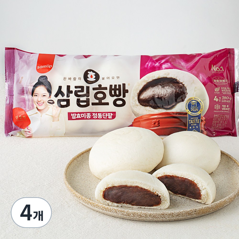 삼립 발효미종 정통단팥 호빵 4개입, 380g, 1개