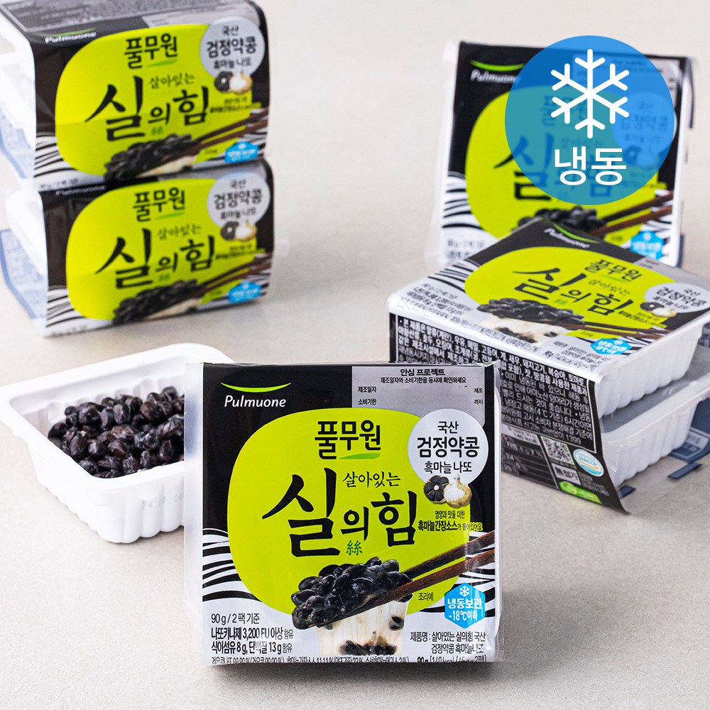 풀무원 살아있는 실의힘 국내산 검정약콩 흑마늘 나또 12개입 (냉동), 540g, 1개